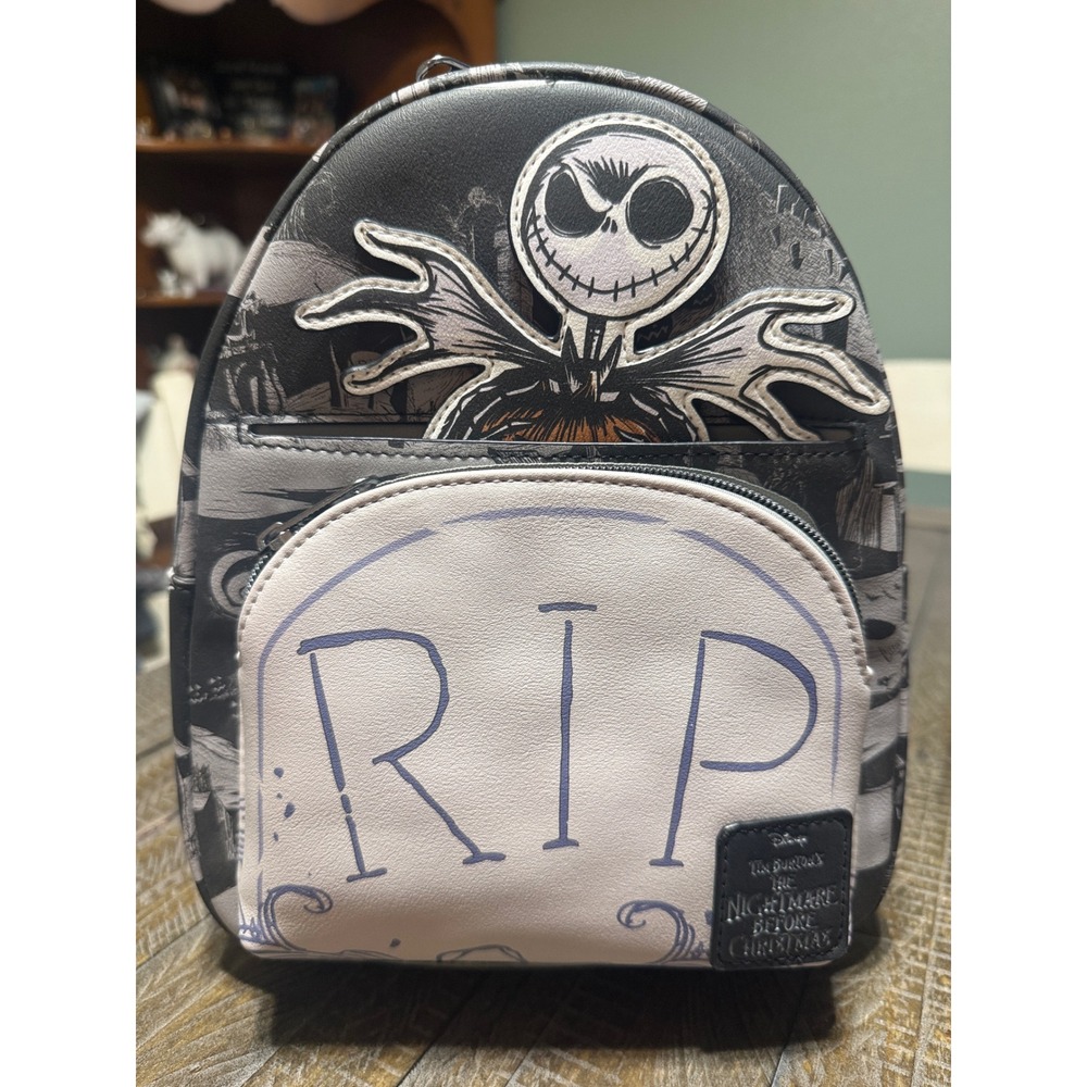 Loungefly Nightmare Before Christmas Jack Skellington Mini Backpack NWT Black - Picture 8 of 13